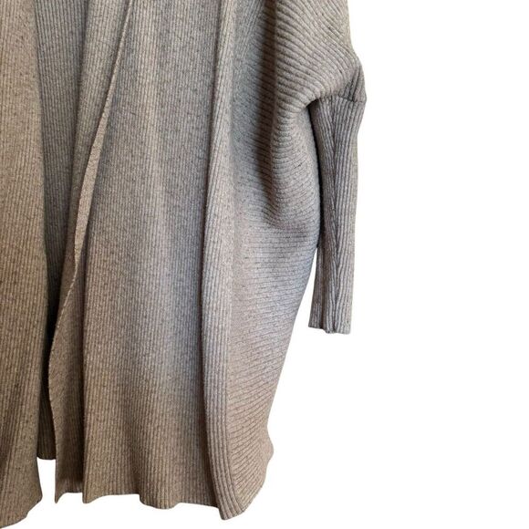 ZARA Cardigan Womens Medium Brown Knit Ribbed Open Stretch Sweater - Picture 5 of 9